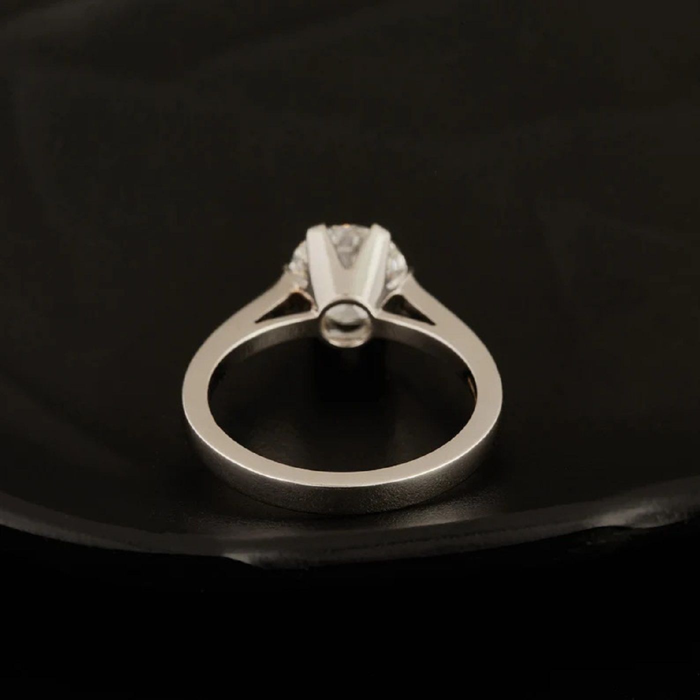 14K White Gold Lab Grown Diamond Solitaire Ring.