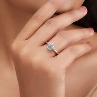 14K White Gold Lab Grown Diamond Solitaire Ring.