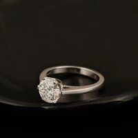 14K White Gold Lab Grown Diamond Solitaire Ring.