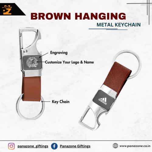 Brown Hanging Metal Keychain