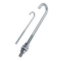 J Foundation Bolt - Stainless Steel, 300 mm Length, Silver Color , Polished Surface Treatment - Reliable J Shape Design with Warranty