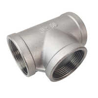 Stainless Steel Threaded Tee - 1/2 Inch Size, Silver Color, Polished Finish , Durable T Shape Design With Warranty