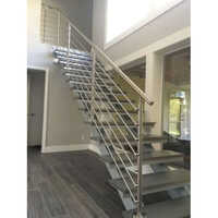 Stainless Steel Staircase Hand Railing - Stainless Steel, Customized Size, Silver Color, Round Shape, Welding Technics | Eco-friendly, Mirror & Matt Finish
