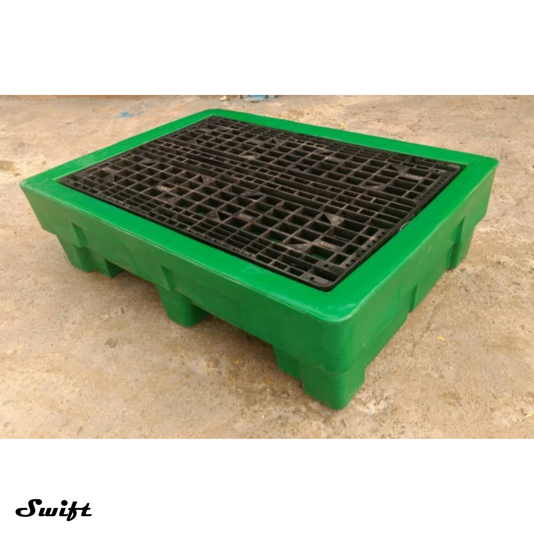 DSCP-DL2 2 Drum Spill Containment Double Wall Chemical & Oil Spill Control Pallet