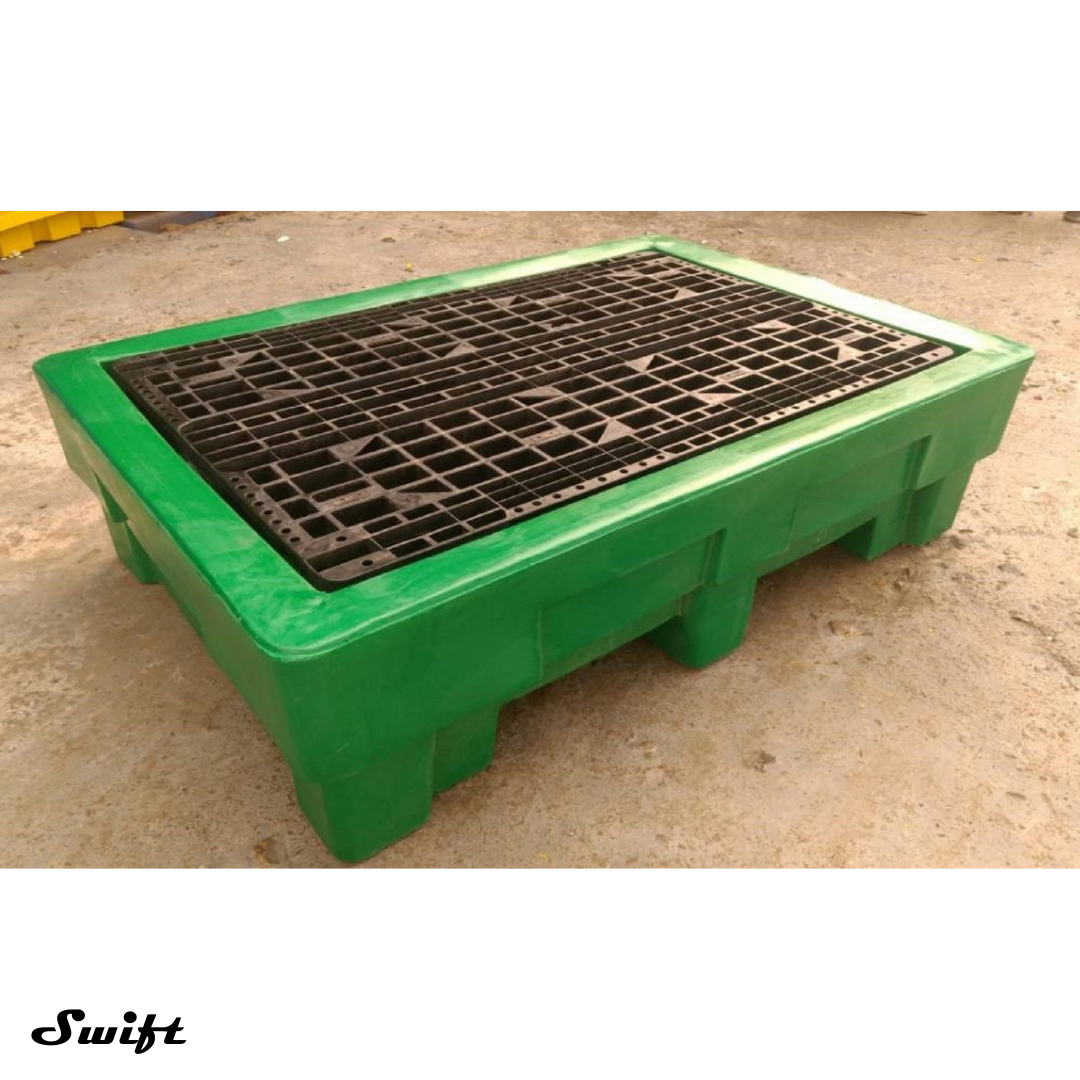 DSCP-DL2 2 Drum Spill Containment Double Wall Chemical & Oil Spill Control Pallet