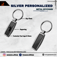 Silver Personalized Metal Keychain - Metal, Silver Color | Elegant Engraving for Names or Special Messages, Ideal Gift for Daily Essentials