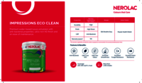 Nerolac Eco Clean Paint - Premium Water-based Luxury Emulsion, Anti-bacterial Properties, Ultra-rich Hd Finish, Easy Maintenance