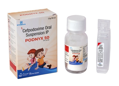 Cefpodoxime 50 mg Dry Syrup (Glass Bottle with Water for Injection)