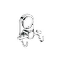 Silver Dual Hooks Bathroom Kitchen Strong Towel Hanger 5 Pieces Set