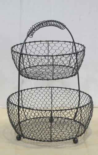 Iron Perforated  Cake Stand With 2 Tier