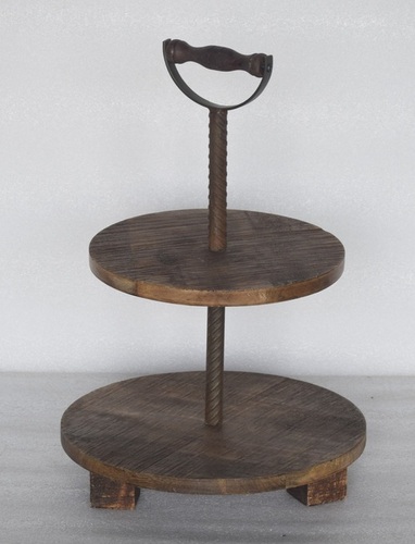 Wooden Cake Stand With 2 Tier