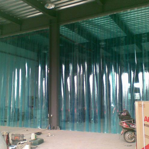 Blue PVC Soft Door Curtains