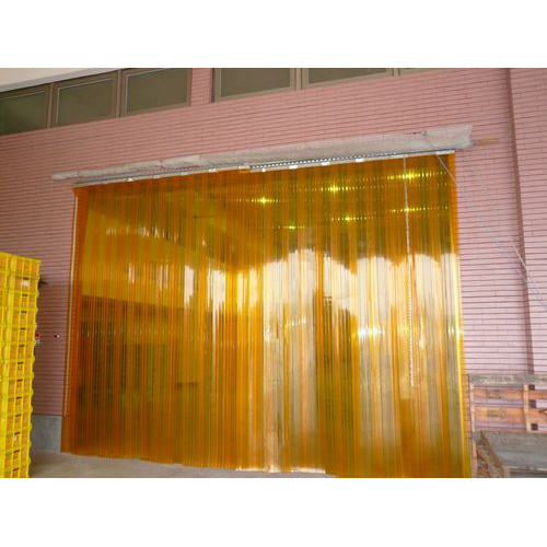 Yellow PVC Soft Door Curtains