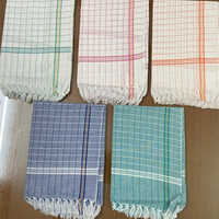 36 X 72 mm White Check Handloom Towel