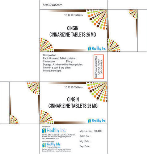 Cinnarizine Tablets 25 Mg