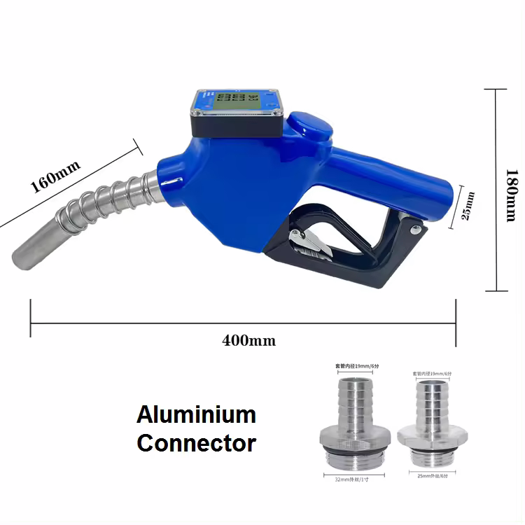 Hot Sales Automatic Fuel Dispenser Nozzle with Digital Flow Meter Auto Shut Off Fuel Nozzle