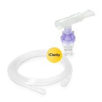 Nebulizer Chamber With Mouthpiece And Tubing - Plastic, White Transparent | Ergonomic Design, Universal Compatibility, Efficient Aerosolization