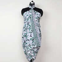 Beautiful Jaipuri Hand Block Printed Pareo - Color: Multicolor