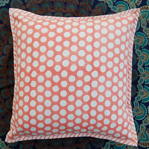 Hand Block Printed Canvas Cushion Cover Pillow