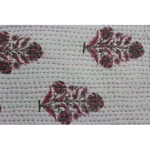 Flower Printed Kantha Quilted Quilts