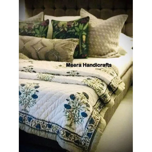 Hand Block Printed Quilts And Cushion Covers Made By Custom Order