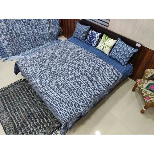 Block Printed Kantha Bed Cover