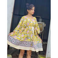 Jaipuri Printed Kaftan - Bust Size: Free Size