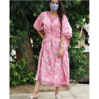 Block Printed Cotton Kaftans - Bust Size: 42  Meter (m)