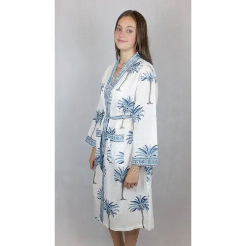 Beautiful Palm Tree Printed Lady Kaftan