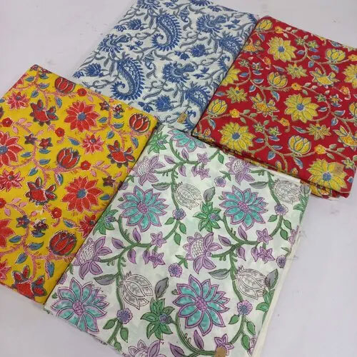 Floral Hand Block Printed Fabric