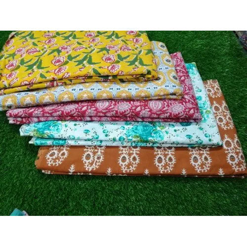 Meera Handicrafts Sanganeri Fabric Cotton Fabric