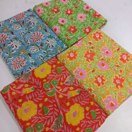 Hand Block Floral Print Fabric Bulk Exporters