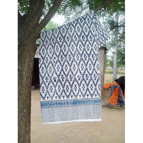 Handmade Kantha Bed Cover Trow Hand Block Printed