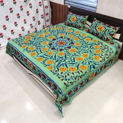Embroidered Cotton Bed sheet