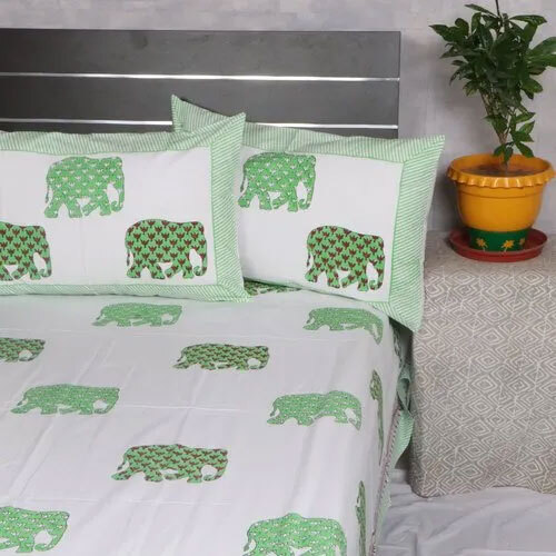 Hand Block Animated Bed Sheet