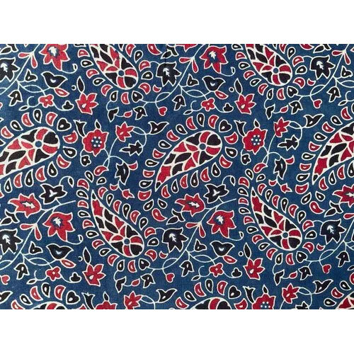 blue handmade ajrakh fabric