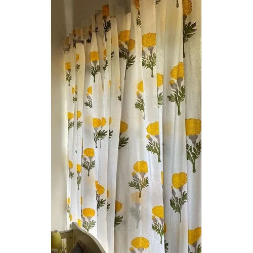 Handmade Beautiful Flower Printed Curtain