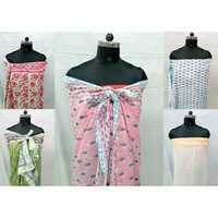 Handmade Cotton Sarong - 170x110 Cm, Multi-color Floral Print, Lightweight Soft Quick-dry