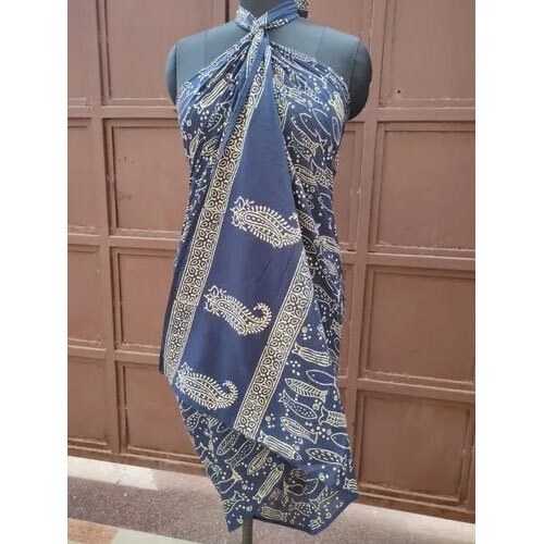 Hand Block Printed Indian 100% Cotton Sarong Wrap Long Cover Up Skirt for Womens