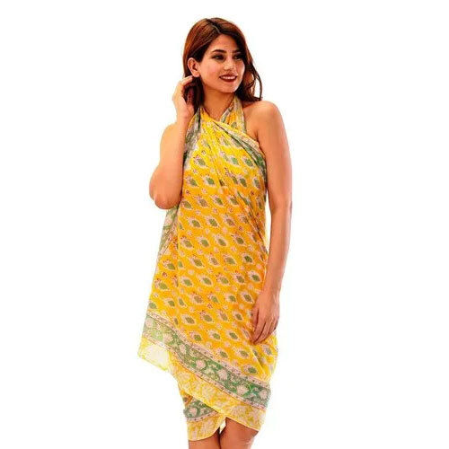 Women Beach Yellow Sarong