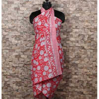 Hand Block Printed Cotton Beachwear Sarong - Color: Multi
