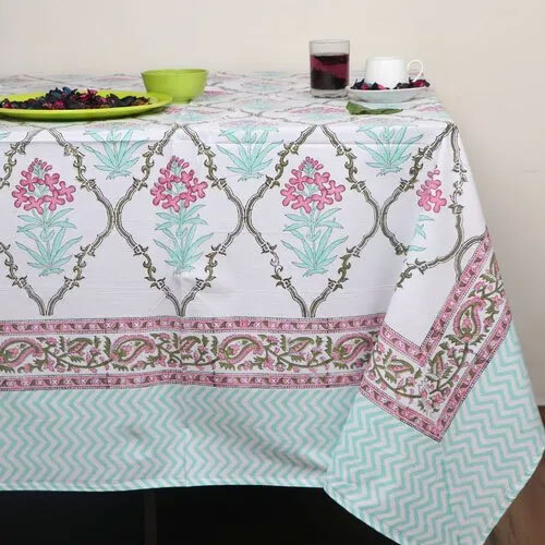 Cotton Hand Block Printed Tablecloth