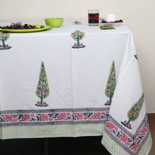 Mughal Flower Printed Table cover