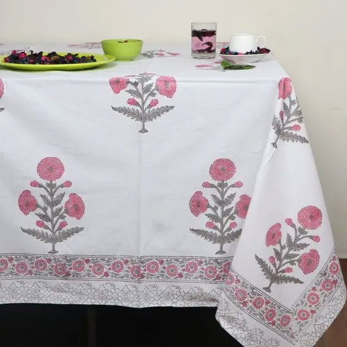 Flower Printed Pink Color Table cover set