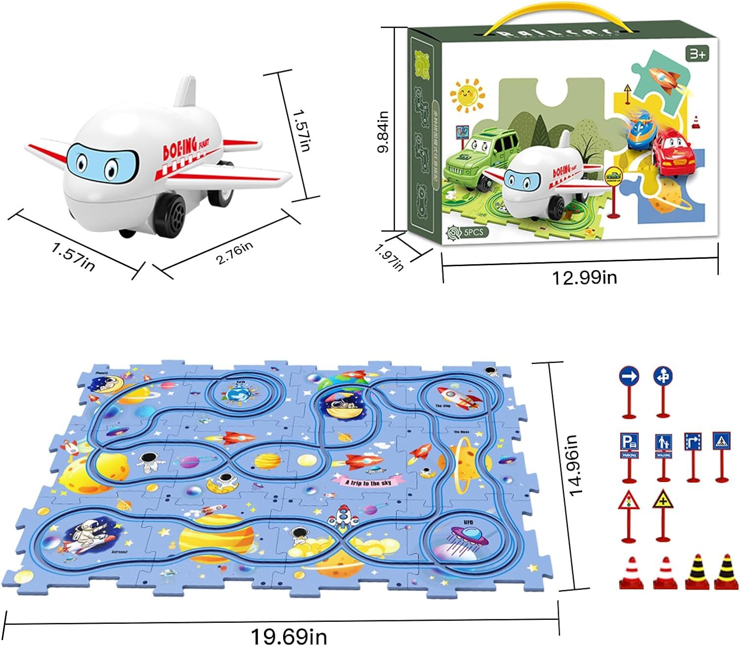 RAIL CAR PUZZLE (SPACE THEME)