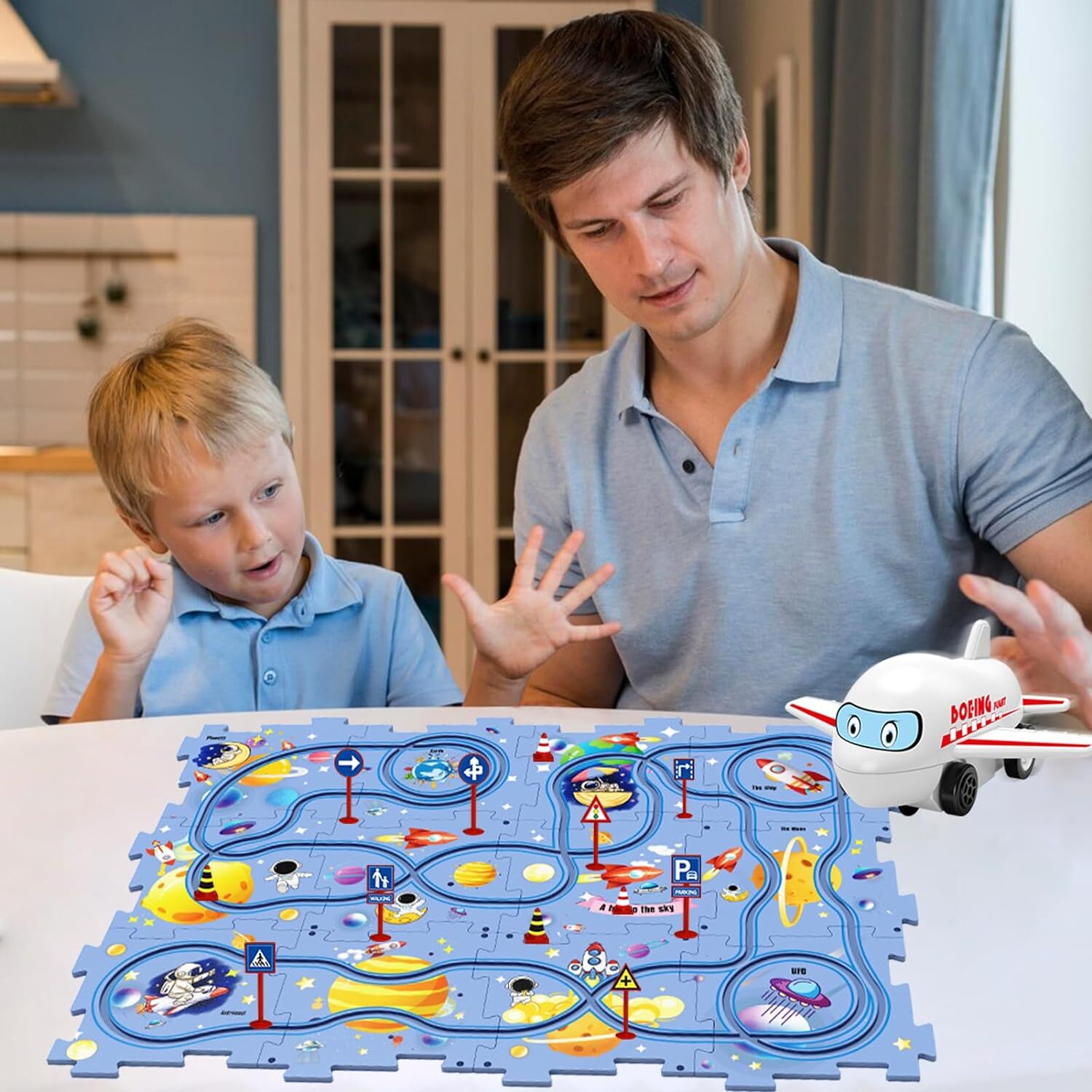 RAIL CAR PUZZLE (SPACE THEME)