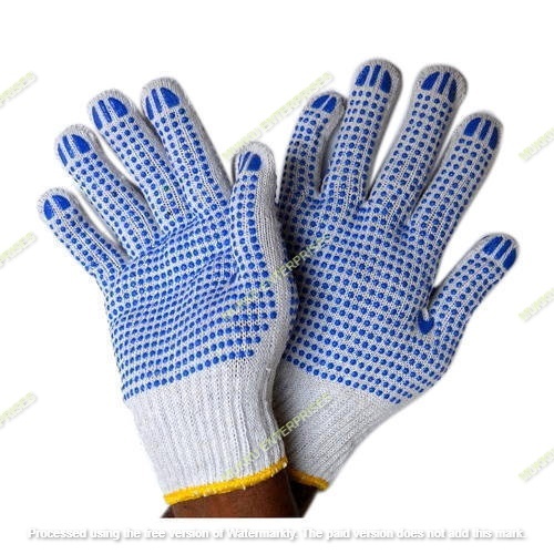 Supplier of gloves blue dotted