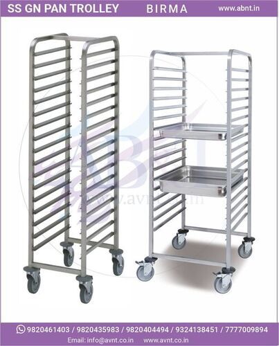 GN Pan Trolley - Heavy Duty Stainless Steel 304 | Ideal for Hotels, Restaurants, Canteens, and Hospitals