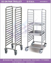 Gn Pan Trolley - Heavy Duty Stainless Steel 304 | Ideal For Hotels, Restaurants, Canteens, And Hospitals
