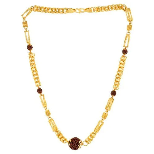 Stunning Rudraksha Handmade Traditional Jewellery Ethnic Gold Plated Rudraksh Chain Gender: Men